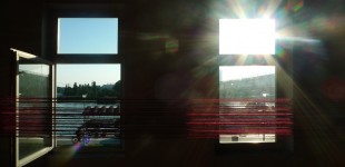 Galerie mit Ausblick auf den Fluß Sava
